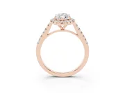 Marquise Halo Engagement Ring Setting | Pave Shoulders | Rose Gold