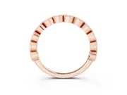 Marquise Diamond Eternity Band Set in Rose gold with Milgrain Bezel Setting