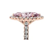 Marquise Raised Halo Engagement Ring Setting for a Fancy Pink Lab-Grown Diamond | Rose Gold