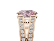 Oval Split Shank Pavé Engagement Ring Setting for a Fancy Pink Lab-Grown Diamond | Rose Gold