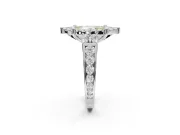 Marquise Halo Engagement Ring Setting for a Fancy Yellow Lab-Grown Diamond | Graduated Channel Band | Platinum