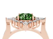 Round Engagement Ring Setting for a Fancy Green Lab-Grown Diamond | Rose Gold - Design NV-24790