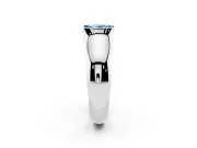 Radiant Cut Half Bezel Solitaire Engagement Ring Setting for a Fancy Blue Lab-Grown Diamond | Wide Band | White Gold