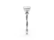 Princess Cut Diamond Solitaire Ring Set in White gold with Twisted Band and Bead Prong Setting