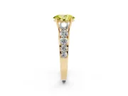 Oval Graduated Side Stone Engagement Ring Setting for a Fancy Yellow Lab-Grown Diamond | Flat Top Band | Yellow Gold