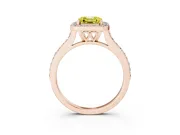 Asscher Cut Halo Engagement Ring Setting for a Fancy Yellow Lab-Grown Diamond | Rose Gold - Design NV-24729