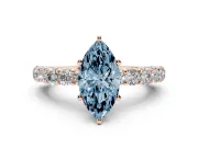 Marquise Shared Prong Engagement Ring Setting for a Fancy Blue Lab-Grown Diamond | Rose Gold