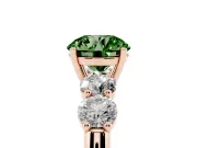 Round 5 Stone Engagement Ring Setting for a Fancy Green Lab-Grown Diamond | Rose Gold