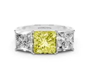Princess Cut Engagement Ring Setting for a Fancy Yellow Lab-Grown Diamond | Sterling Silver - Design NV-24920