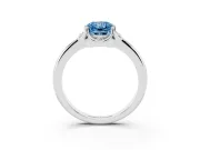 Radiant Cut Petal Halo Engagement Ring Setting for a Fancy Blue Lab-Grown Diamond | Sterling Silver