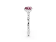 Heart-Shaped Bamboo Solitaire Engagement Ring Setting for a Fancy Pink Lab-Grown Diamond | Platinum