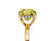 Princess Cut Hidden Halo Engagement Ring Setting for a Fancy Yellow Lab-Grown Diamond | Thin Band | Yellow Gold