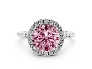 Round Rope Halo Engagement Ring Setting for a Fancy Pink Lab-Grown Diamond | White Gold