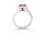 Asscher Cut Knife-Edge Halo Engagement Ring Setting for a Fancy Pink Lab-Grown Diamond | Platinum