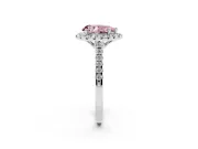 Pear-Shaped Raised Halo Engagement Ring Setting for a Fancy Pink Lab-Grown Diamond | Platinum