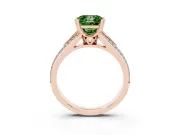 Princess Cut Split Shank Engagement Ring Setting for a Fancy Green Lab-Grown Diamond | Pave Band | Rose Gold