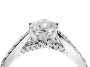 Pear-Shaped Pavé Solitaire Engagement Ring Setting | Crossover Gallery | Sterling Silver