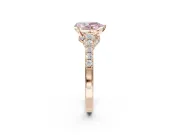 Pear-Shaped Pavé Solitaire Engagement Ring Setting for a Fancy Pink Lab-Grown Diamond | Crossover Gallery | Rose Gold