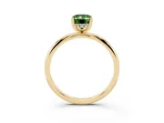 Emerald Cut Hidden Halo Engagement Ring Setting for a Fancy Green Lab-Grown Diamond | Plain Band | Yellow Gold