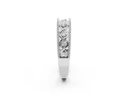 Round Lab-Grown Diamond Vintage Twisted Openwork Wedding Band | Milgrain Edges | White Gold