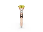 Round Five Stone Engagement Ring Setting for a Fancy Yellow Lab-Grown Diamond | Rose Gold