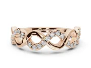 Round Lab-Grown Diamond Infinity Twist Wedding Band | Pavé and Polished | Rose Gold