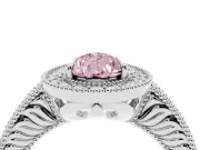 Pear-Shaped Halo Engagement Ring Setting for a Fancy Pink Lab-Grown Diamond | White Gold