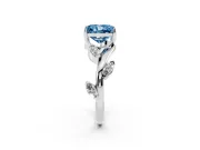 Radiant Cut Twisted Vine Engagement Ring Setting for a Fancy Blue Lab-Grown Diamond | White Gold