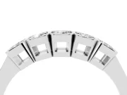 Five-Stone Round Diamond Band Set in Silver with Bezel Setting