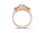Princess Cut Close Set Five Stone Engagement Ring Setting | Rose Gold