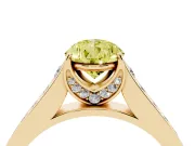 Pear-Shaped Graduated Pavé Engagement Ring Setting for a Fancy Yellow Lab-Grown Diamond | Yellow Gold