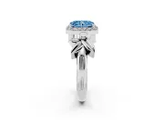 Radiant Cut Floral Halo Engagement Ring Setting for a Fancy Blue Lab-Grown Diamond | Platinum