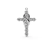 Round Lab-Grown Diamond Infinity Cross Pendant Necklace | Prong-Set Arms | White Gold