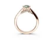 Pear-Shaped Pavé Solitaire Engagement Ring Setting for a Fancy Green Lab-Grown Diamond | Crossover Gallery | Rose Gold