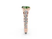 Pear-Shaped Graduated Engagement Ring Setting for a Fancy Green Lab-Grown Diamond | Rose Gold