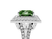 Princess Cut Halo Engagement Ring Setting for a Fancy Green Lab-Grown Diamond | Platinum - Design NV-24799