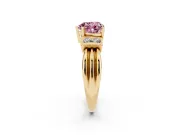 Heart-Shaped Bar-Set Engagement Ring Setting for a Fancy Pink Lab-Grown Diamond | Yellow Gold