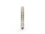Round Lab-Grown Diamond Milgrain Pavé Eternity Band | Carved Side Walls | Yellow Gold