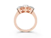 Pear-Shaped Three Stone Engagement Ring Setting | Large Side Stones | Rose Gold