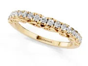 Round Diamond Classic Prong Eternity Band Set in Yellow gold with Continuous Row