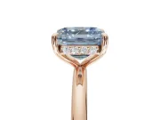Asscher Cut Hidden Halo Ring Setting for a Fancy Blue Lab-Grown Diamond | Rose Gold