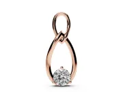 Round Lab-Grown Diamond Infinity Teardrop Pendant Necklace | Prong Set | Rose Gold