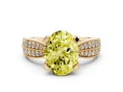Oval Milgrain Solitaire Engagement Ring Setting for a Fancy Yellow Lab-Grown Diamond | Yellow Gold