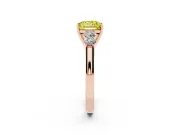Princess Cut 5 Stone Engagement Ring Setting for a Fancy Yellow Lab-Grown Diamond | Rose Gold