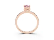 Pear-Shaped Channel Set Engagement Ring Setting for a Fancy Pink Lab-Grown Diamond | Rope Collar | Rose Gold