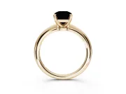 Radiant Cut Solitaire Engagement Ring Setting for a Fancy Pink Lab-Grown Diamond | Tapered Plain Band | Yellow Gold
