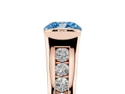 Cushion Cut Half Bezel Engagement Ring Setting for a Fancy Blue Lab-Grown Diamond | Rose Gold