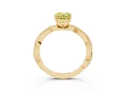 Oval Twisted Solitaire Engagement Ring Setting for a Fancy Yellow Lab-Grown Diamond | Yellow Gold