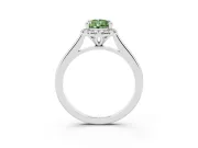 Pear-Shaped Halo Engagement Ring Setting for a Fancy Green Lab-Grown Diamond | Plain Polished Band | Platinum
