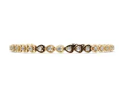 Round Lab-Grown Diamond Heart Link Tennis Bracelet | Alternating Hearts | Yellow Gold